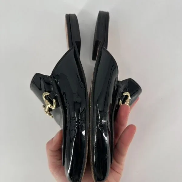 Pascucci Black Patent leather horse bit‎ mules loafers Italy size 37.5 Slides - Image 8