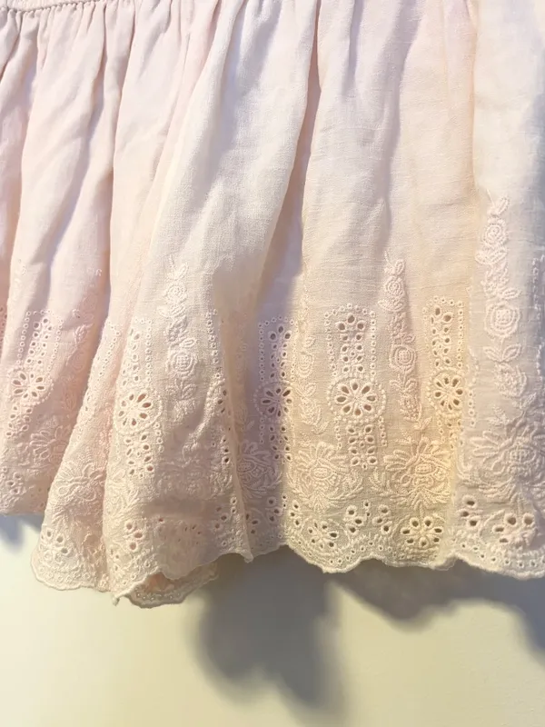 Rebecca Taylor High Waist Shorts Eyelet Lace Embroidered Hem Light Pink Womens 2 - Image 3