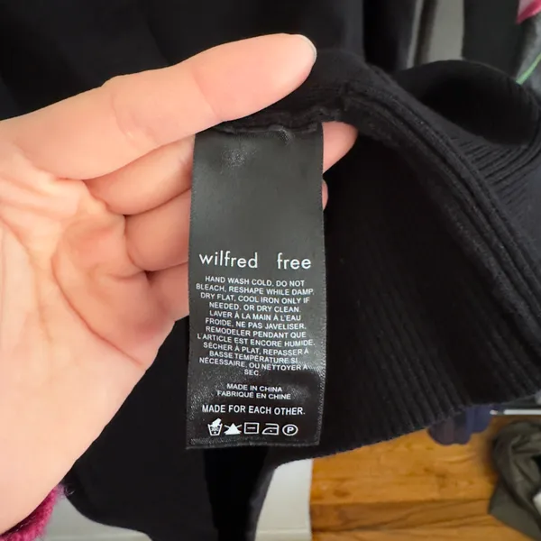 Wilfred Free Black Souvenir 3/4 Sleeve Knit Sweater - Image 5