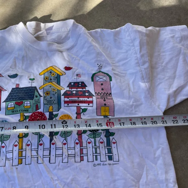 Vintage Bird Houses 1995 Vicki Melhart Single Stitch T Shirt Size L USA Made - Image 5