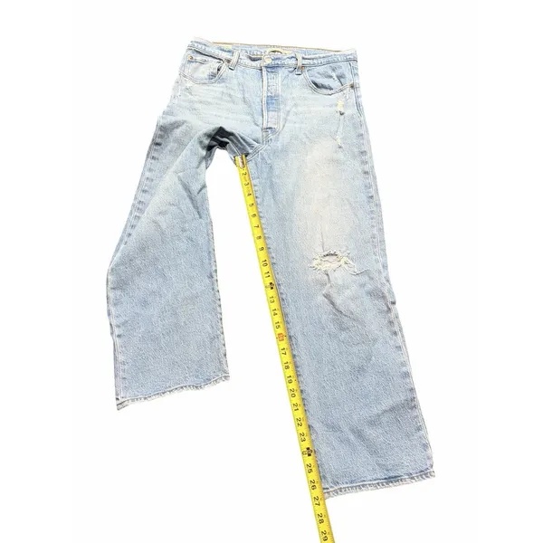 Levis Premium Ribcage Straight Ankle Jeans Womens 32x27 High Rise Light Wash - Image 5