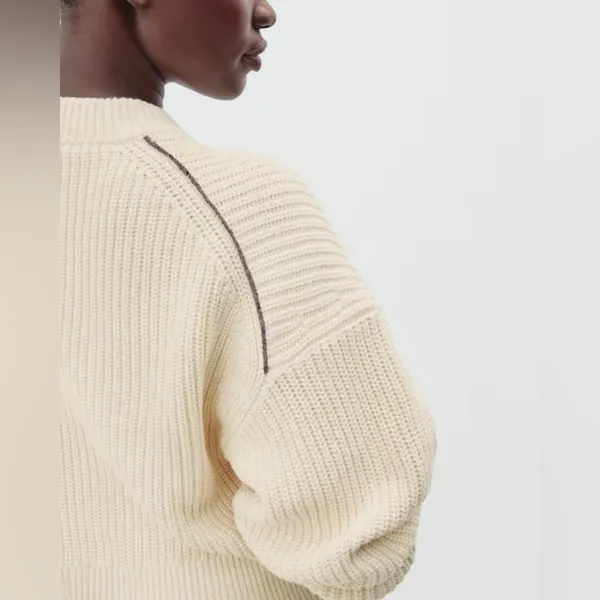 NWT Everlane Texture Cotton crew neck sweater - Image 2