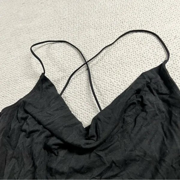 Abercrombie Soft Drapery Cowl Neck Black Bodysuit Size Medium EUC - Image 2
