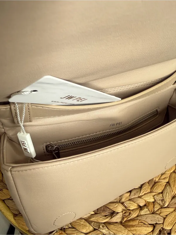 NWT JW PEI Purse Maze Bag Woven Almond Vegan Leather Crossbody beige neutral - Image 11