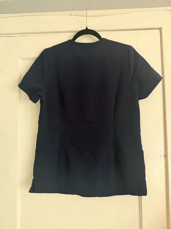Navy FIGS Scrub Top - Image 3