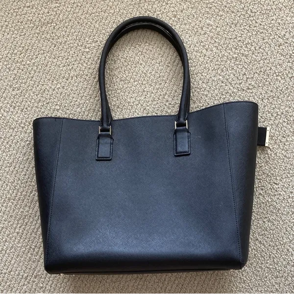Kate Spade Large Black Tote Bag Multi Compartments Zip Top Closure Laptop EUC - Image 9