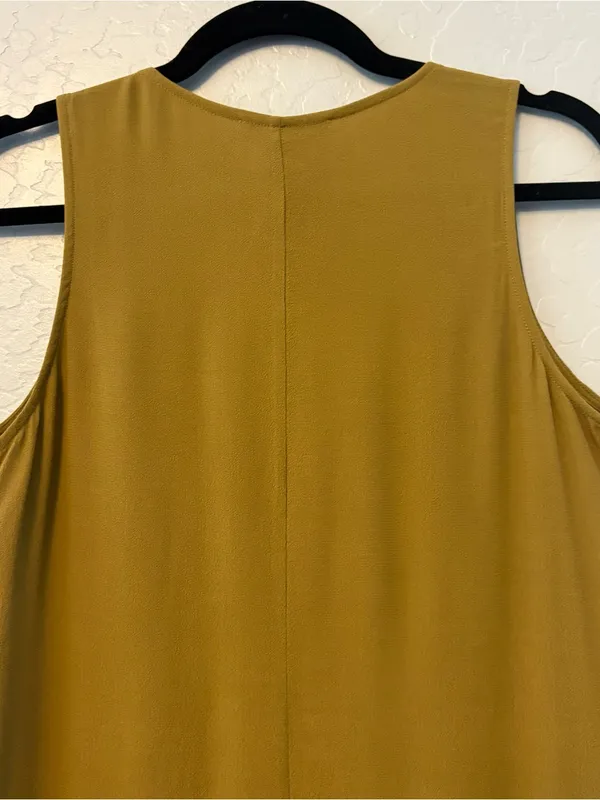 Madewell heather button down sleeveless sheath dress in spiced olive XS NWOT - Image 12
