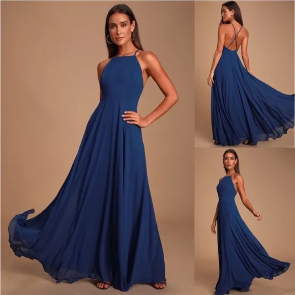 NWT Lulu’s Mythical Kind of Love Maxi Dress Navy Blue XS - Image 2