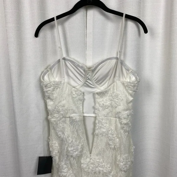 Lulus White Romantic Lace Textured Bodycon Midi Dress Sz.S NWT - Image 12