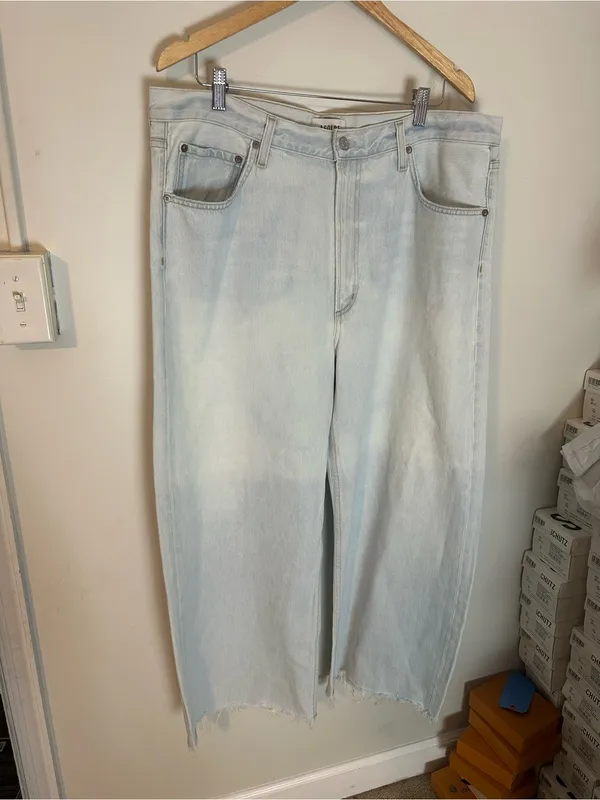 NWOT Agolde Low Curve Fray baggy jeans 33 - Image 2