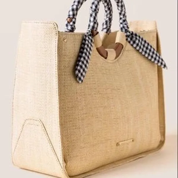 Abbie & Emmie Gingham Wrapped Handle Satchel - Image 2