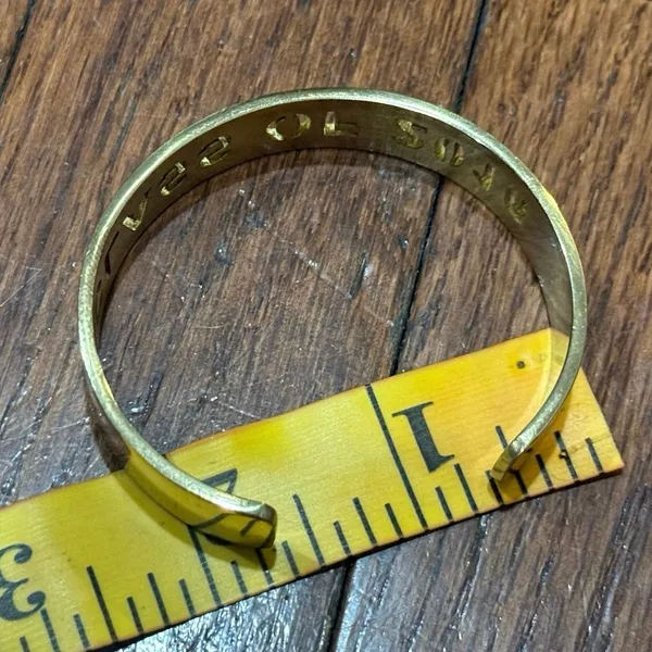 Rustic Cuff Gold-Tone Class of 2016 Cut-Out Cuff Bracelet Grad Gift Preowned - Image 3