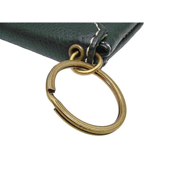 Small Wallet Key Ring Purse Charm Black Card Holder Leather Credit Cards Pocket - Image 5