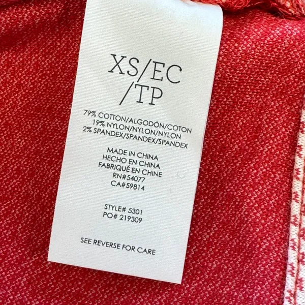 Cabi Red White Textured Knit Crop Jacket Women's‎ XS Notch Lapel Blazer Spring - Image 7