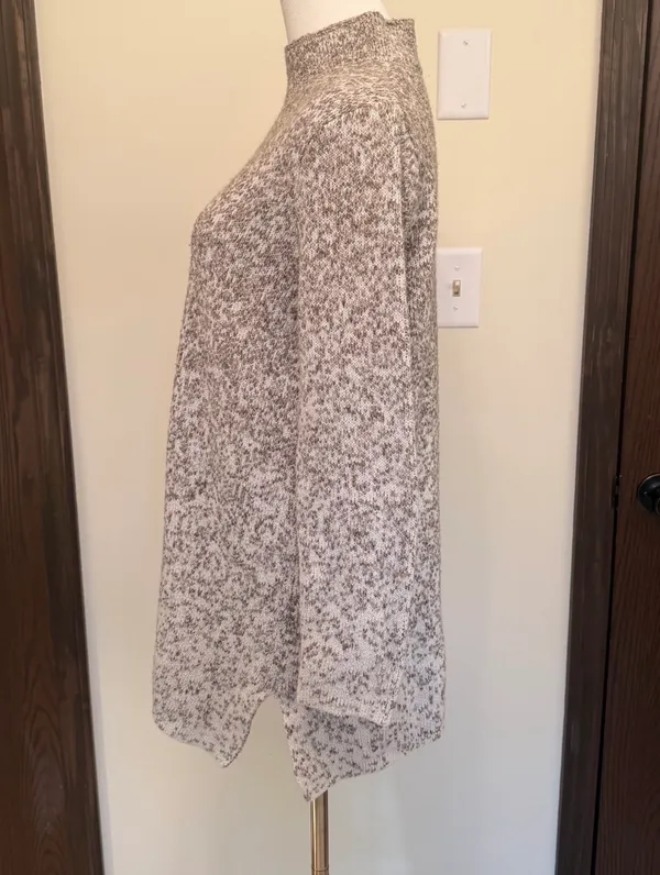 Pure Jill longer length long sleeve marbled pattern turtleneck sweater - Image 5