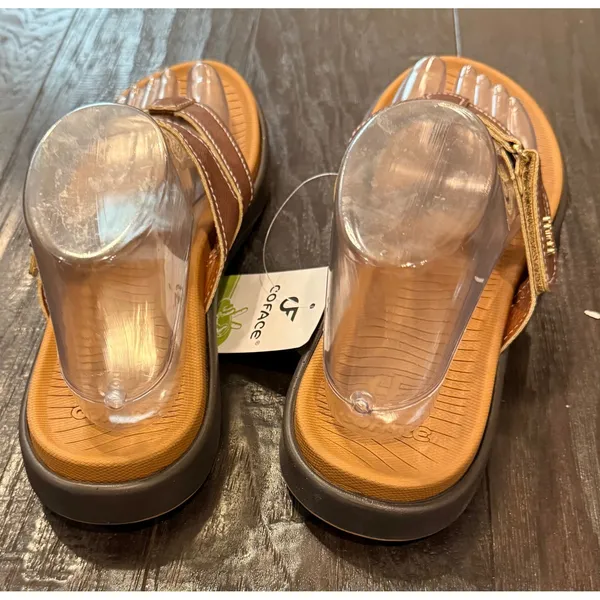 Coface Size 9 Flip Flop Sandals Brown‎ Orthotic Arch Support Yoga Mat Sole NEW - Image 5