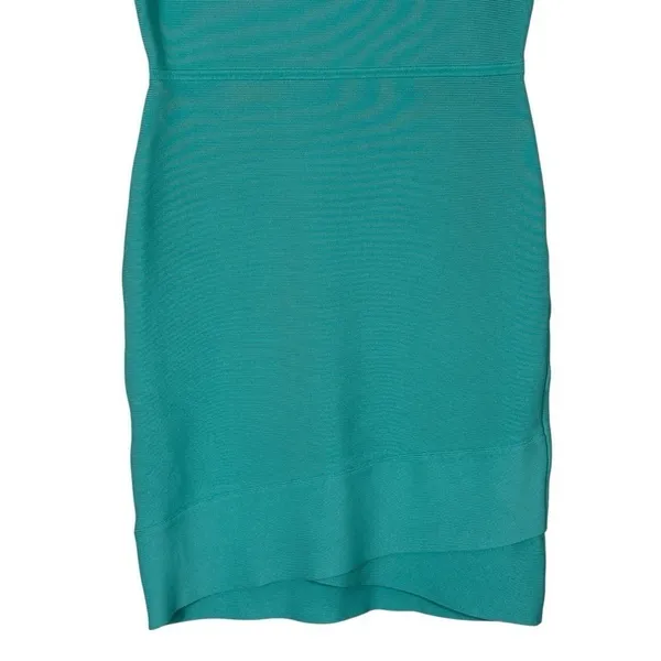 BCBGMAXAZRIA Gisela Mini Bodycon Bandage Dress Aqua Blue Sleeveless Y2K Size S - Image 5
