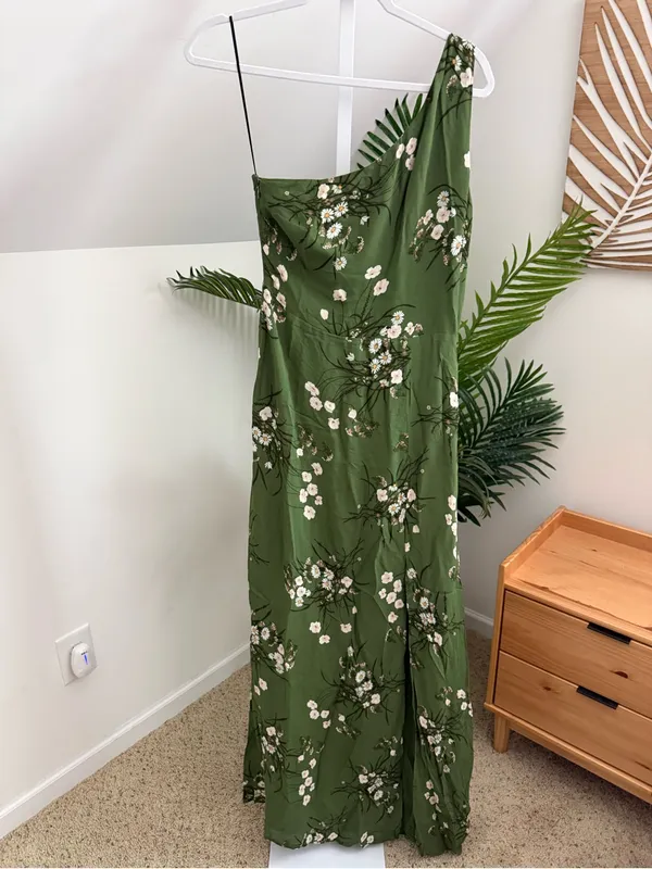 Reformation Evelyn Floral Maxi Dress in Green Floral 6 - Image 5