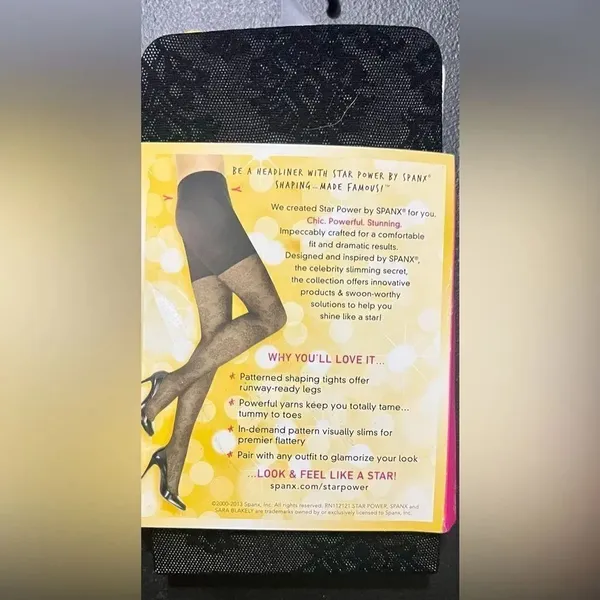 New in Package- Spanx Star Power Black Center Stage Shaping Tights Size C - Image 2