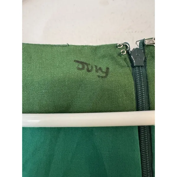 Ann Taylor Green Square Neck Linen Blend Midi Dress Size 2 - Image 4