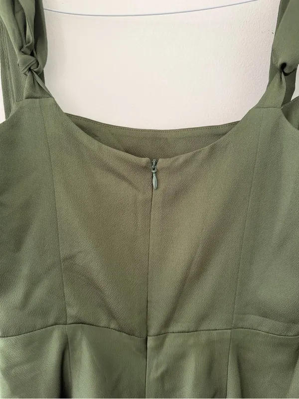 NWT Park & Fifth Albright Dress in Dark Olive Satin Size Small Bridesmaid Maxi - Image 11