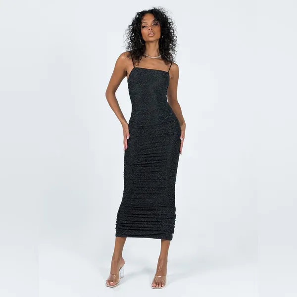 Princess Polly Reeva Maxi Dress in Black Size 2 New with tags - Image 2