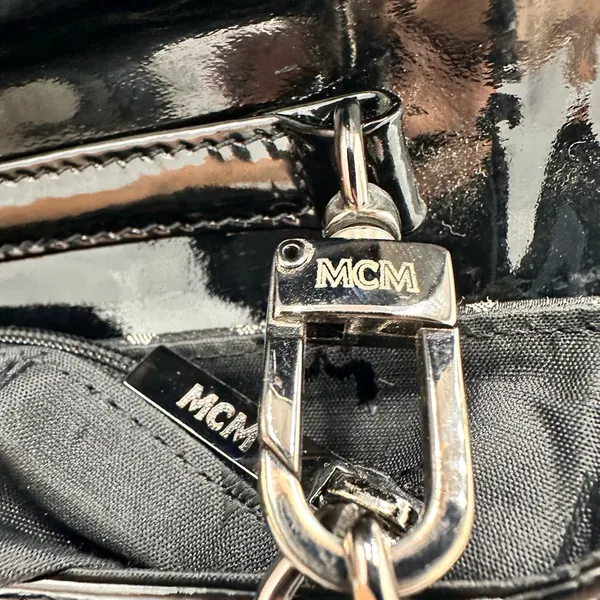 MCM Monogram Black and Gray Shoulder Bag - Image 8