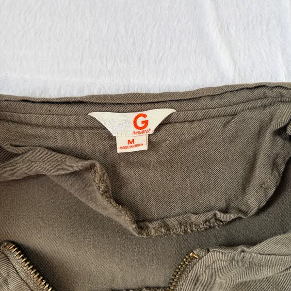 Guess Cargo Utility Jacket Women's M Green Viscose Military Gorpcore Retro Y2K - Image 6