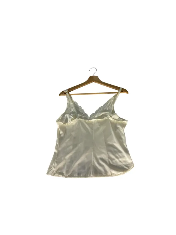 Vintage L’eggs 34 S Ivory Nylon Lace Camisole Coquette Lingerie Top - Image 6