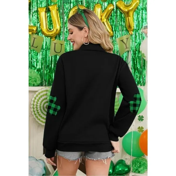 Womens Spadehill St. Patrick's Day Quarter Zip Long Sleeve Sweatshirt - Sz S - Image 2