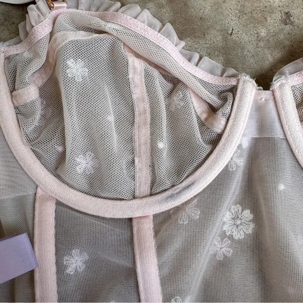 Savage X Fenty Daisy Bustier Longline Mesh Bralette Corset Top size L Large - Image 7