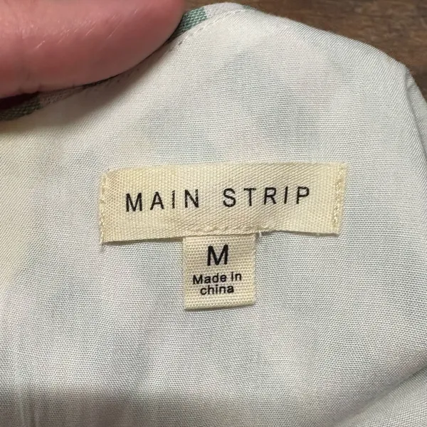 Main Strip Boutique Brand Linen/Cotton Blend Striped Jumpsuit Size Medium - Image 2