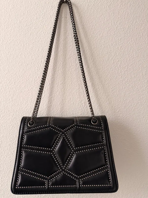Studded Quilted Chain Shoulder Bag – Edgy Rockstud Crossbody Purse - Image 3