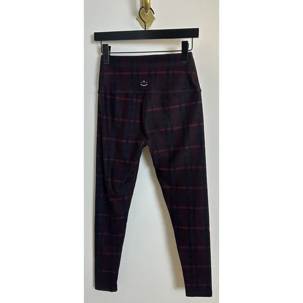 BEYOND YOGA SoftMark High Waisted Midi Legging in Dark Cherry Preppy Plaid Large - Image 6