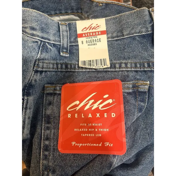 Chic Size 8 Vintage Blue Classic Fit Mom Jeans New Women High Rise Denim Cotton - Image 6