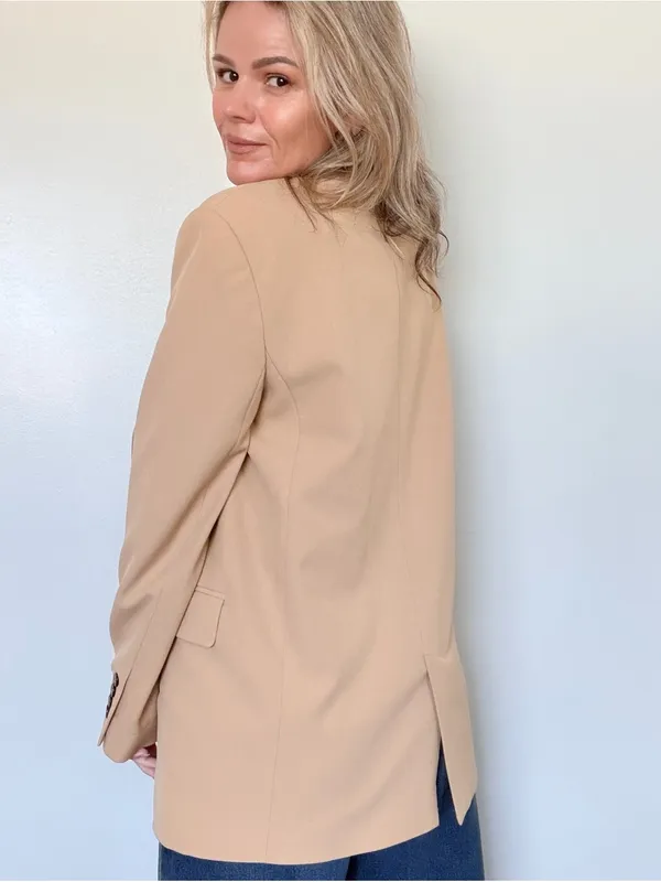 Zara Camel Single-Button Tailored Blazer & Trousers - Image 4