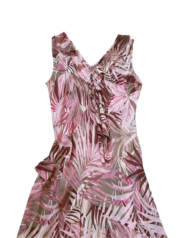 Vintage Midi Dress Ruffle Y2K Fairy Feminine Ethereal Coquette Semi Sheer - Image 3