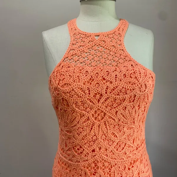 Lilly Pulitzer Neon Orange Crochet‎ Lace Jaimie Shift Sheath Dress Jamie Size S - Image 3