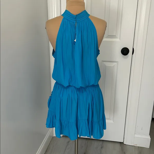 Ramy Brook Ziggy Halter Dress in Lagoon - Image 4
