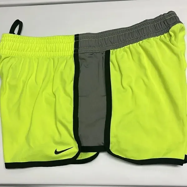 Nike Women’s Dri-Fit Neon Yellow Shorts w/ Elastic Band and Drawstring- Large - Image 10