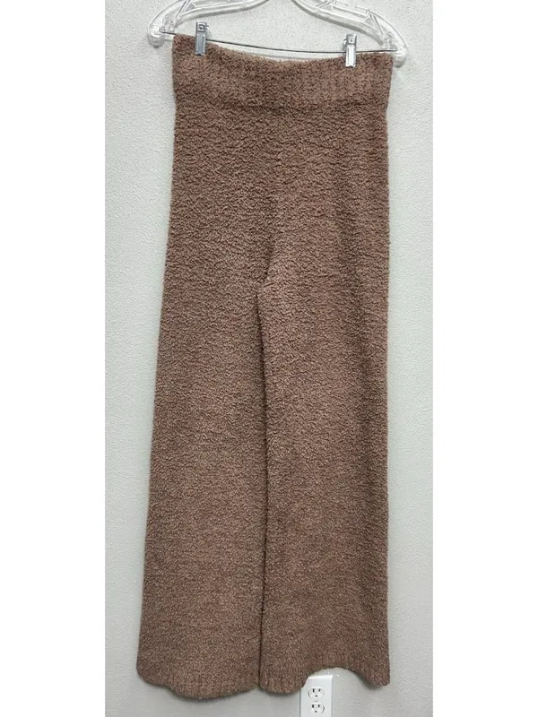 Skims Cozy Collection Pants S/M Small Medium Brown Teddy Knit Straight Leg - Image 3