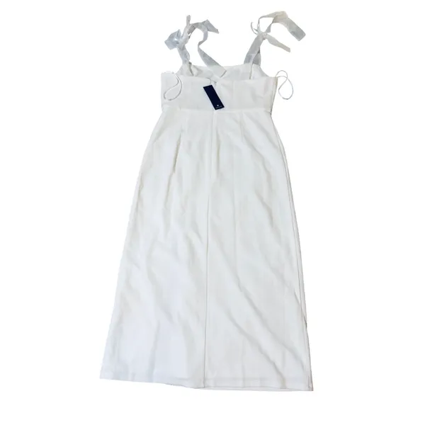 NWT Lulus Size Medium Romantic Celebration White Tie-Strap Bodycon Midi Dress - Image 6