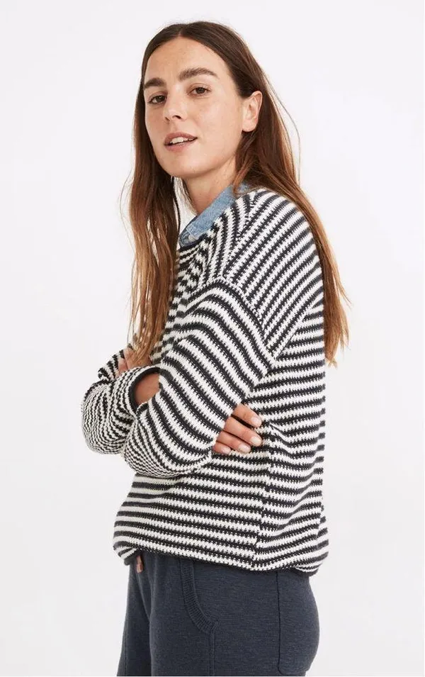 Madewell Seagrove Pullover Sweater in Dark Baltic Stripe - Image 2