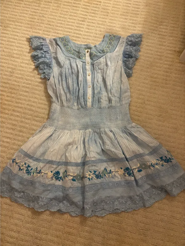 Loveshackfancy Fontana Dress in Seafoam Pearl Blue - Image 2