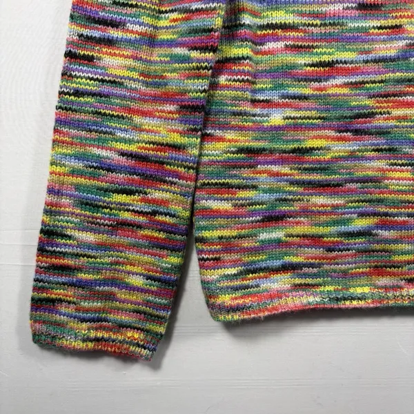 Womens Knit Bright Multicolor Pullover‎ Sweater Crew Neck Small - Image 8
