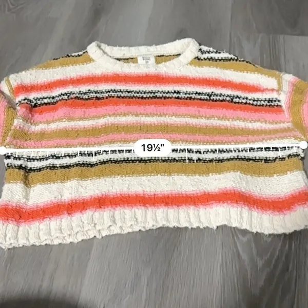 Billabong Easy Going Multicolor Chunky Knit Long Sleeve‎ Cropped Sweater Sz XS - Image 10