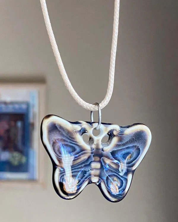Handmade ceramic butterfly boho chic cute necklace 🦋🤎 - Image 5