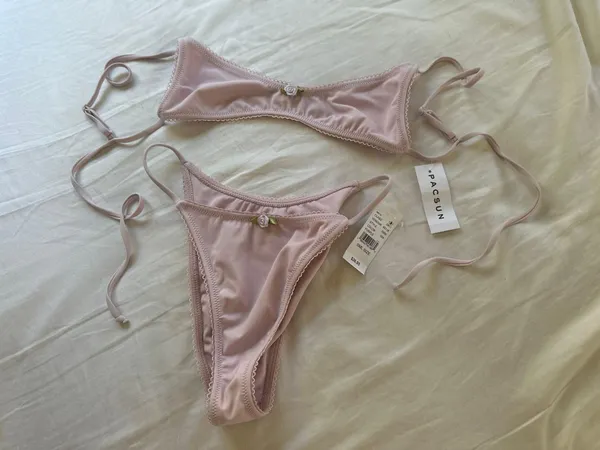 PacSun Eco Purple Daisy Tank Bikini Top & bottom set XS/S - Image 4