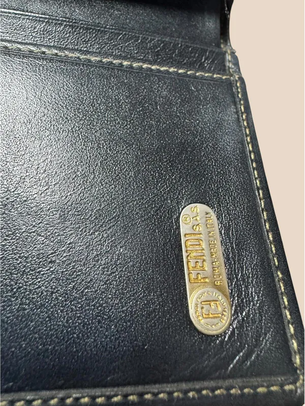 Fendi Vintage Striped Wallet with Leather Trim - Image 6