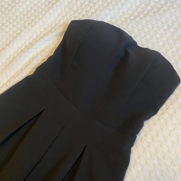 White Fox Black Wide Leg Strapless Jumpsuit - Image 4